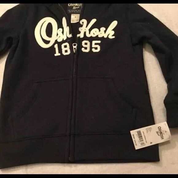 NWT OSHKOSH BGOSH BOYS ZIPPERED HOODIE. SIZE 4 - Picture 3 of 4